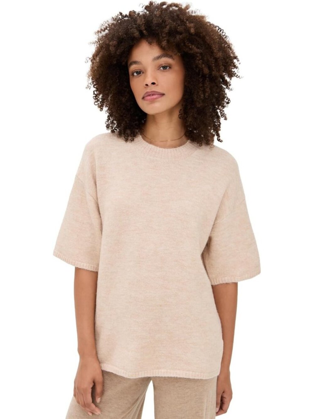 Cozy Women's Oversized Sweater Tee - Soft Knit, Casual Chic Top, Perfect for